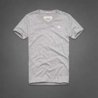 heren abercrombie and fitch v-hals korte tees wit moose logo lichtgrijs Store Enschede spnpb525